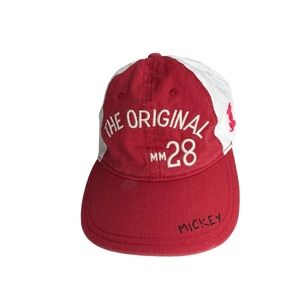Disney Junk Food Mickey Mouse The Original MM28 Red Wht Relaxed Fit Baseball Hat